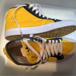 Adidas Yellow and Black High-Top Sneakers